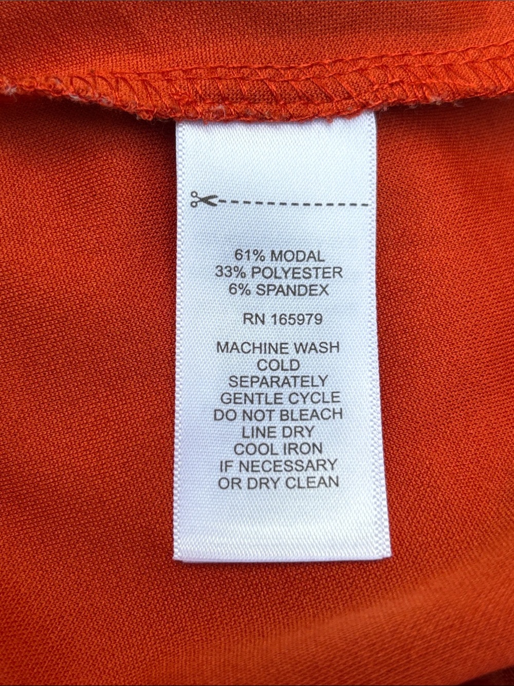 CABLE & GAUGE  | Rust Orange Modal Knit Minimalist Casual Pocket Tee | Size M - Picture 6 of 6